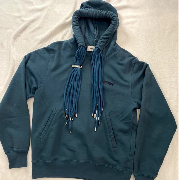 AMBUSH Multicord Hooded Sweatshirt Atlantic Deep Blue Mens Medium - Picture 2 of 4